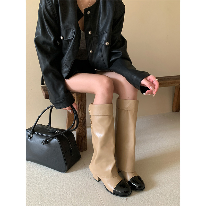 Knee High Sock Women - French style small fragrant round toe